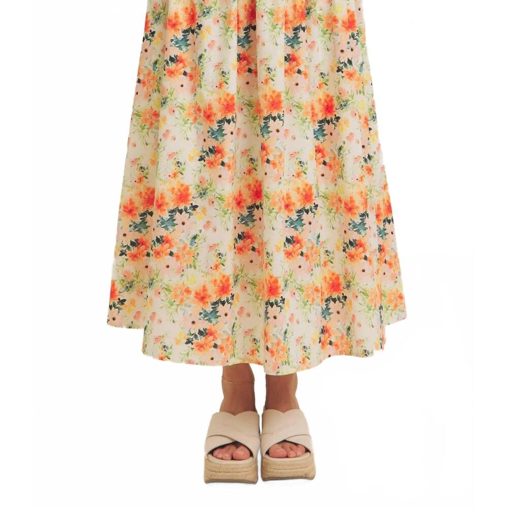 NEW IN FEBRUARY floral maxi skirt in orange